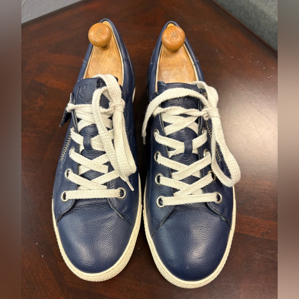 Paul green PG navy blue leather women sneaker size 8 $400